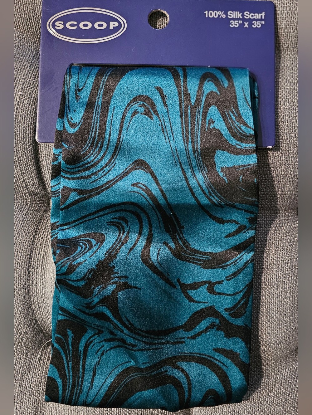 SCOOP Silk Scarf - Blue Green Swirl